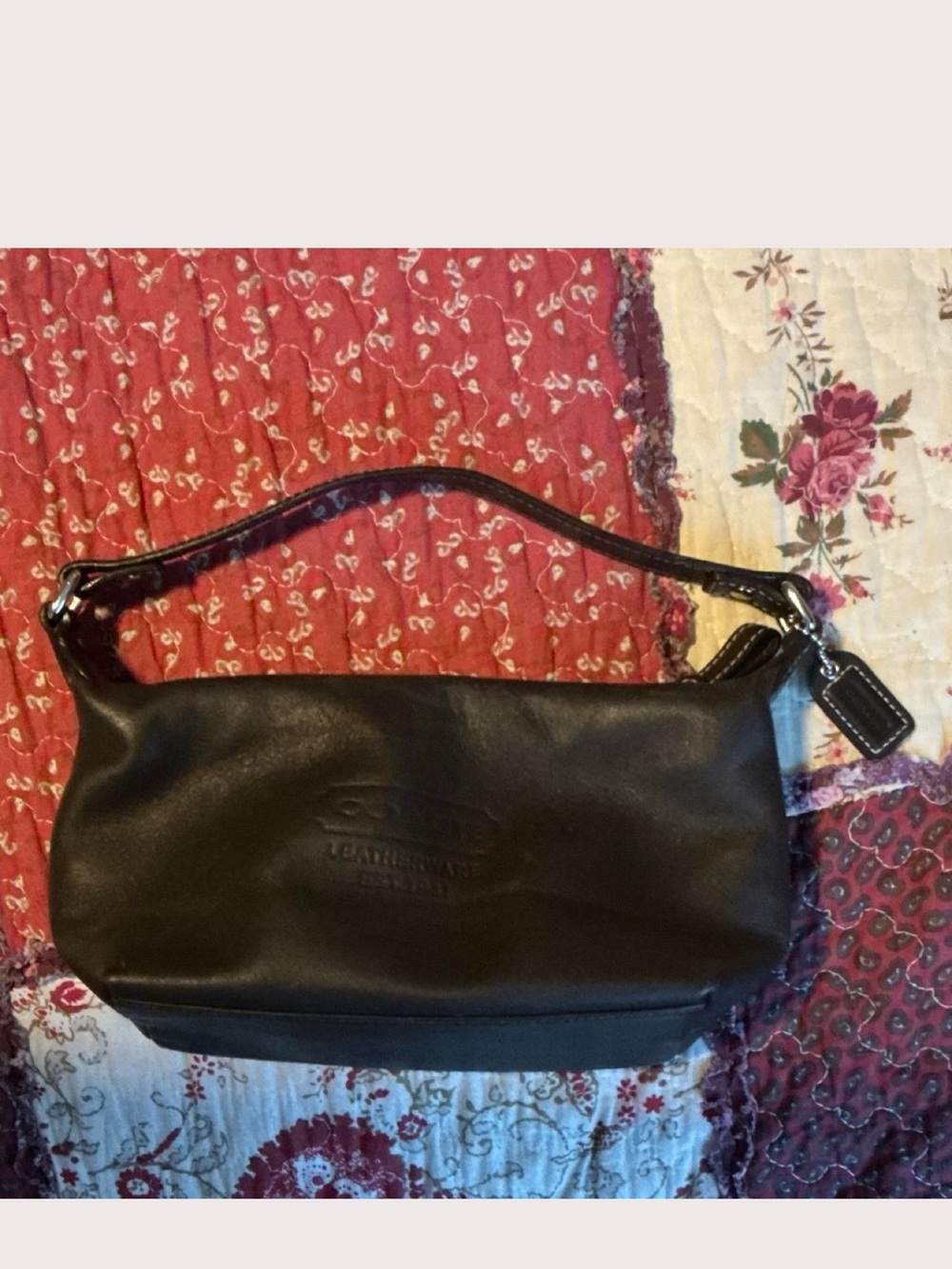 Leather Shoulder Bag - Black - Unbranded